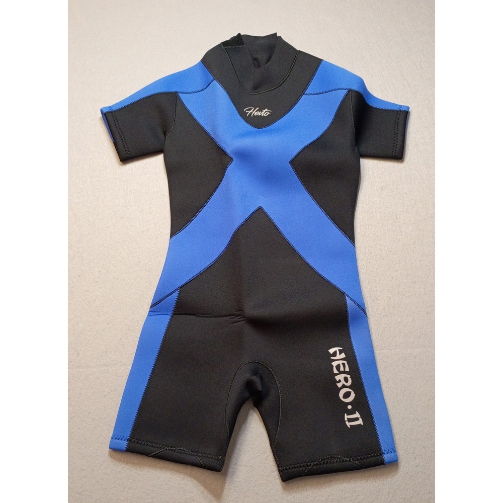 Hevto Kids Wetsuit Hero 2 Shorty Unisex Neoprene Wet‎ Suit Front Zip Size 10